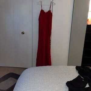 Elegant Red Lace Dress